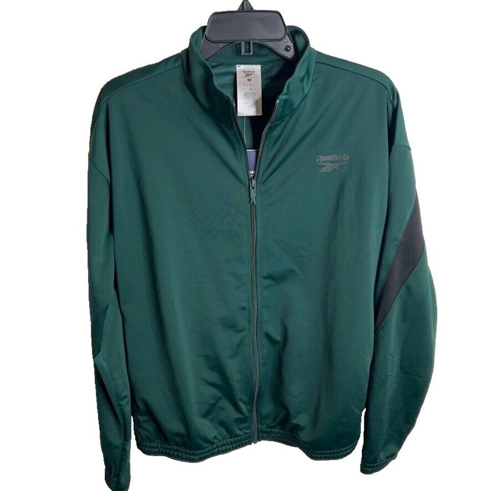Reebok Men's Identity Vector Zip-Front Track Jacket - Green Size XL